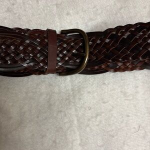 Aeropostale Genuine Leather Braided Buckle Belt Women’s Brown Sz S